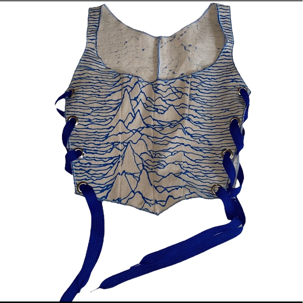 Canvas Corset Top with Lace-Up Sides